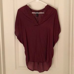 Maroon H&M Short-Sleeve Blouse